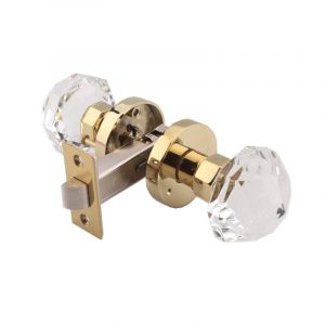 Elara Crystal Door Handle (No Keys)