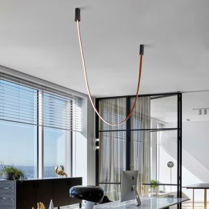 String Leather Strap Chandelier